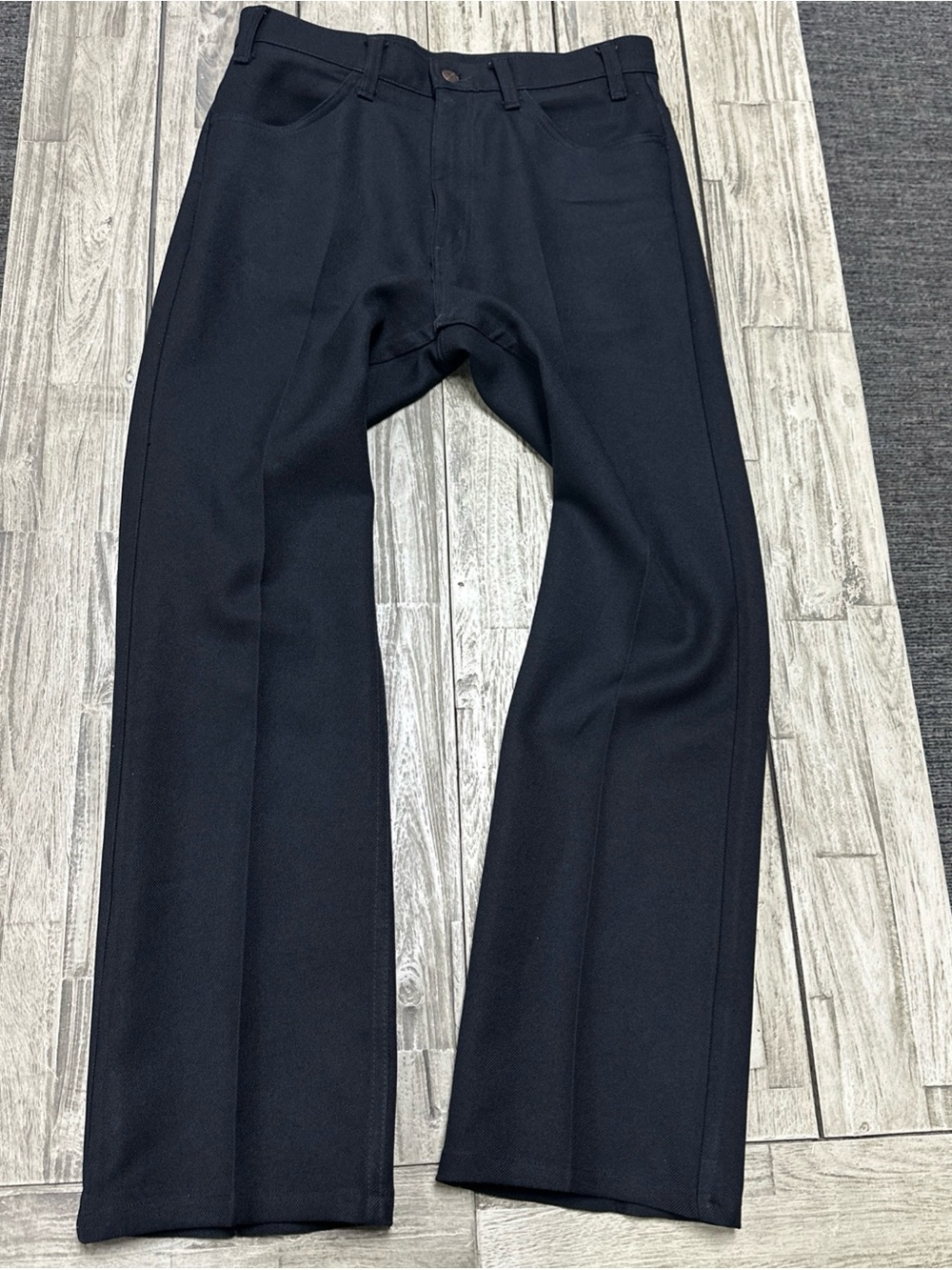 Vintage 90s Levis 517 Pants Mens 33x32 Dacron Polyester Slacks Black Preppy USA